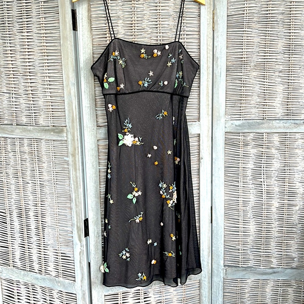 Sheer floral cocktail party dress size 4